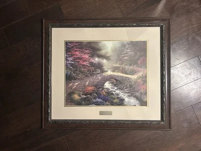 Thomas Kinkade Bridge of Faith Framed Library Edition Height 26.5in Width 30.5in - Image 1 of 4