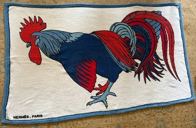 AUTÉNTICO HERMES PARIS VINTAGE 90 RARO BAÑO PLAYA RIZO TELA ALGODÓN TOALLA Foto 1 de 4