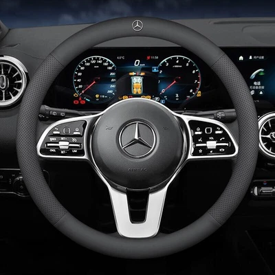Cubierta de volante de coche de cuero de 15" accesorios de coche para Mercedes Benz nuevo Foto 1 de 4