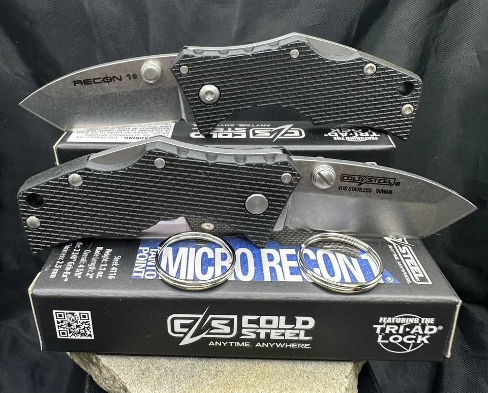 Cold Steel 27DT Micro Recon 1 Tanto PT Folder 2in Blade G10 Hndl