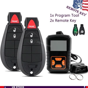 2 Remote Key Fob + Programmer Tool  For Dodge Jeep Chrysler M3N5WY783X, IYZ-C01C - Picture 1 of 9