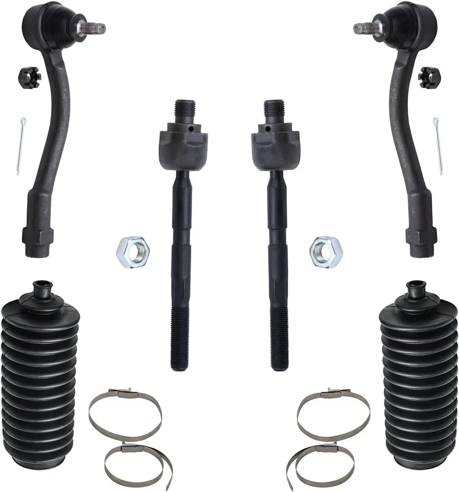 Inner Outer Tie Rod End w/Steering Rack Boot SET for 2006 2007-2011 Kia Rio Rio5 - Image 1 of 1