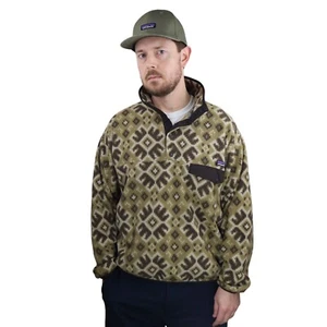 Vtg Patagonia Aztec Aurora Synchilla Snap-T Pullover Fleece Jacket Mens Sz Large - Picture 1 of 8