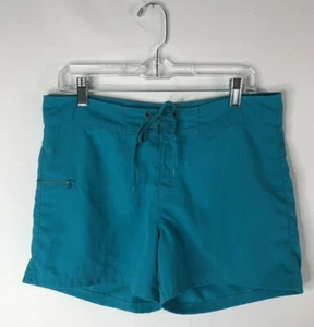 Eastern Mountain Sports women's size 10 aqua short shorts adhesive front w/ties  - Picture 1 of 6