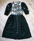 VINTAGE SPORTALM AUSTRIAN TYROL OKTOBERFEST DIRNDL WOOL WOMEN DRESS Size EUR-40