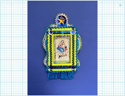Handmade Mexican style Nicho, assemblage wall art Christmas/Birthday gift. no.12 - Image 1 of 4