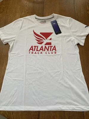Camisa Mizuno Performance Atlanta Track Club para Mujer Talla Grande Blanca/Roja ~Nueva con Etiquetas Foto 1 de 4