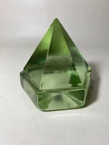 Grande ponte nave vetro verde chiaro prisma piramide nautica marittima 4,5" x 4,75" - Foto 1 di 10