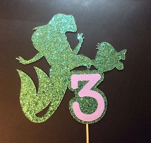 Glitter Mermaid Birthday Cake Topper with any number or initial, many colours - Picture 1 of 1