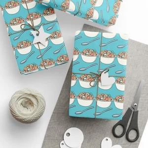Breakfast Cereal Retro Style Premium Eco-Friendly Decorative Gift Wrapping Paper - Picture 1 of 19