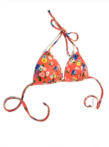 Pink Paisley Flower Design OP Bikini Top Size Junior S ( 3 / 5 ) Beach/Swimwear - Picture 1 of 2
