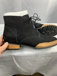 $295 NWB L'Amour des Pieds Nubuck Leather Booties Lugged Sole 1" Platform 9M - Picture 1 of 12