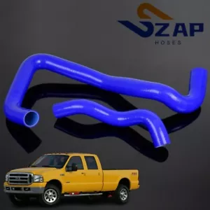 BLUE SILICONE RADIATOR HOSE FOR 2005-2007 2006 FORD 6.0 6.0L POWERSTROKE DIESEL - Foto 1 di 6