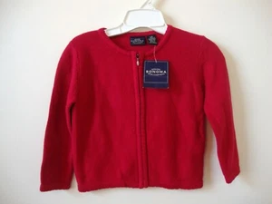 Sonoma Girls Knitted Zip Up Red Sweater - Size L(6) - New w/Tags - 1990's NOS - Picture 1 of 4