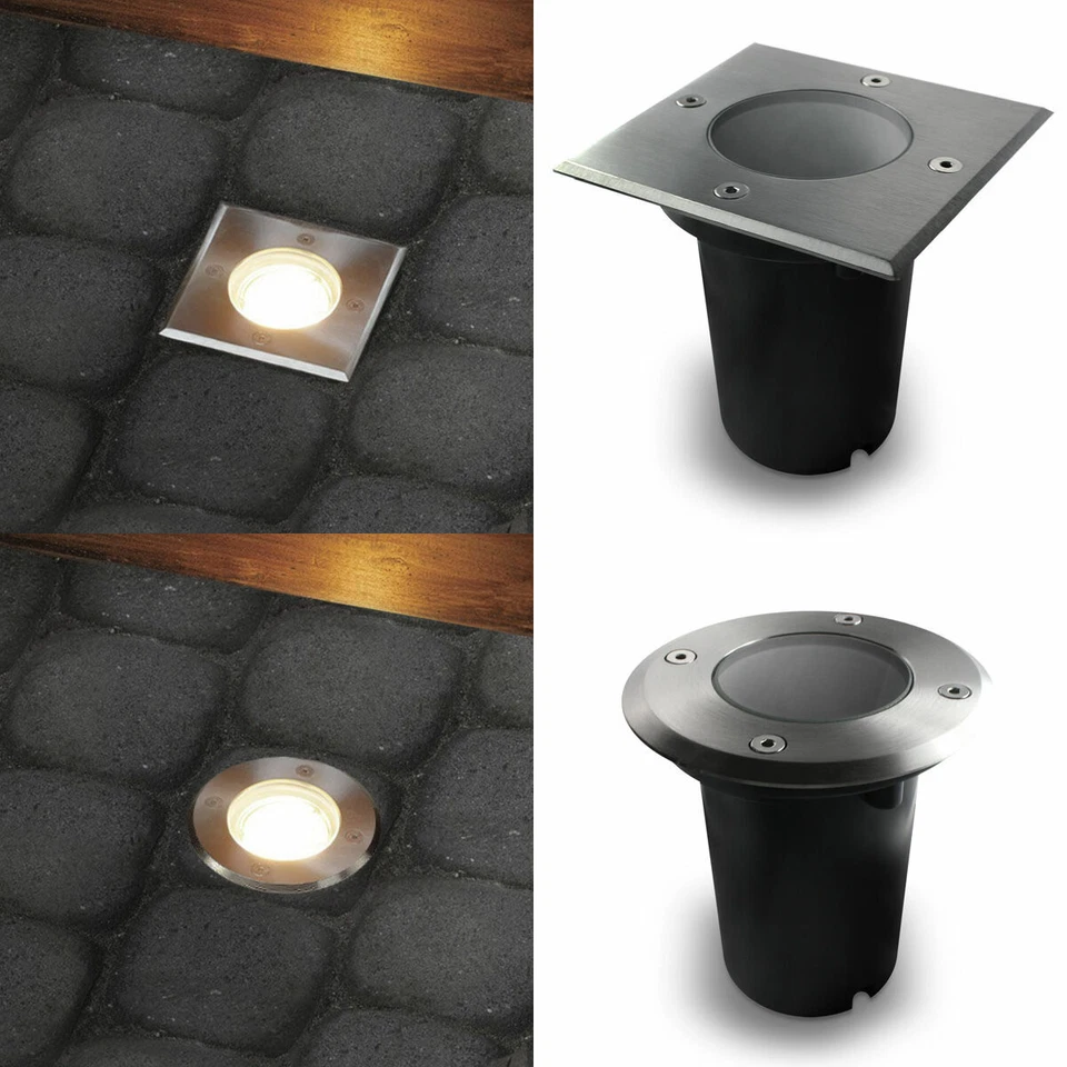 5x Bodenstrahler LED Bodeneinbauleuchte Außenbeleuchtung Garten IP67 GU10 230V - Bild 1 von 1