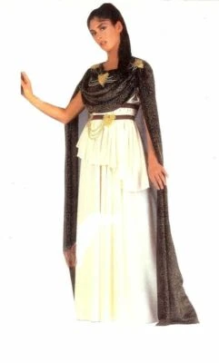 Elegante Disfraz de Diosa 3 Piezas Marfil/Negro/Dios Falda Top y Capa Usado Muy Bueno Foto 1 de 4