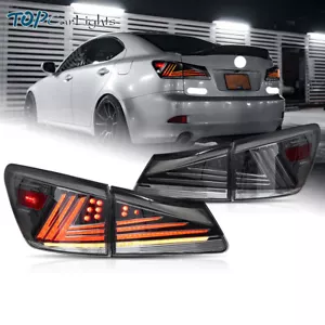 VLAND Smoked LED Tail Lights For Lexus IS250 350 ISF 2006-2013 w/Animation - Picture 1 of 14