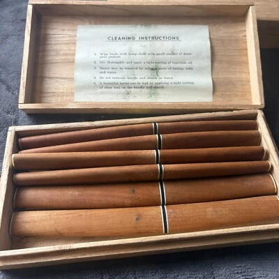 Mid 1900's Takahashi Japan 8" Knife 3.25" Blade Scabbard Wood Stainless 6 W/Box - Image 1 of 4