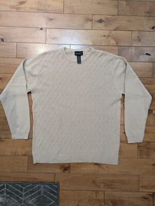 Arnold Palmer Sweater Mens Med Cream Knit Sweater Grandpacore Golfing Cottage - Picture 1 of 5