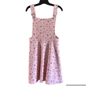 Hot Topic Strawberry Milk Skater Overall Size L B25 - Picture 1 of 4