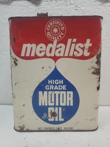 Original Two Gallon High Grade Motor Oil Can Medalist - Picture 1 of 18