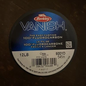 berkley vanish 12lb fluorocarbon line 500 yard spool - Picture 1 of 3