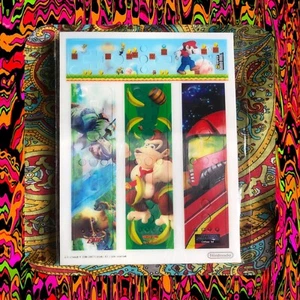 RARE NINTENDO PROMO - SEALED LENTICULAR Wii REMOTE STICKERS MARIO ZELDA METROID - Picture 1 of 7