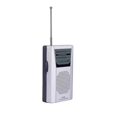 Universal Mini Radio Portable FM/AM World Receiver Built In Speaker Silver NEW - Photo 1/4