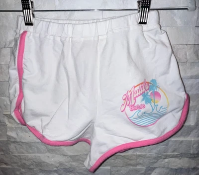 Usado en Excelente Condición Para Mujer FOREVER 21 Barbie Malibu Barbie Pantalones Cortos Blanco Rosa XS Foto 1 de 3