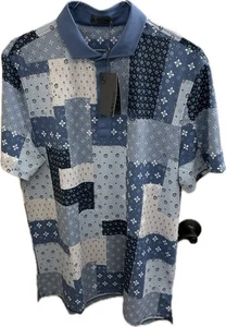 G/Fore Golf Polo Shirt Mens Xl All Over Print Blue New - Picture 1 of 8