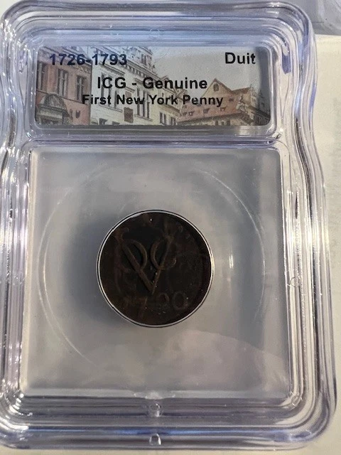 The First York Penny Voc N.e. Indies Duit Ngc genuíno 1790 - Imagem 1 de 2