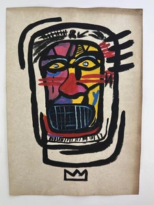 Jean-Michel Basquiat COA Art Painting Original Drawing Vintage Paper Signed - Picture 1 of 3