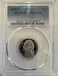 1995 S Proof Jefferson Nickel .05C PCGS PR70DCAM - Bild 1 von 7