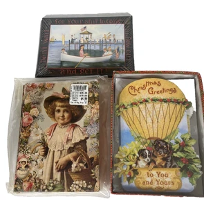 Lot of 3 Vintage Boxed Greeting Cards Punch Studio & The Gifted Line - Picture 1 of 15
