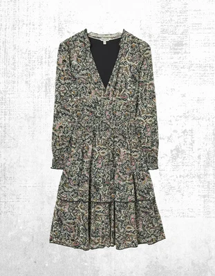 Vestido Jersey Mujer Fat Face Manga Larga Amba Wild Paisley Cuello en V Crema Multi Foto 1 de 4