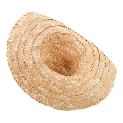  Mini cappello da cowboy in paglia intrecciata per bambola, cappello da cowboy - Immagine 1 di 4