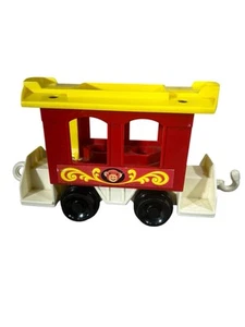 Vintage Fisher Price Circus Train Car Red Monkey Car Little People - Picture 1 of 4