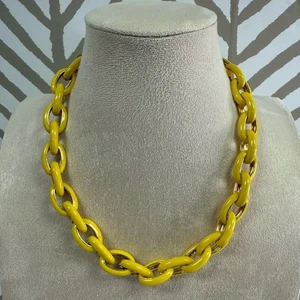J Crew Yellow & Gold Enamel Chain Link Necklace - Picture 1 of 4