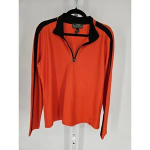 Lauren Ralph Lauren Womens Sz XL 1/4 Zip Softshell Jacket Neon Orange Black - Picture 1 of 4