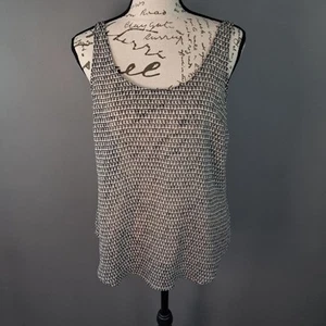 Camiseta sin mangas Old Navy para mujer pequeña negra con estampado azteca boho ligera semi transparente - Imagen 1 de 5