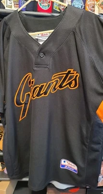 Majestuosa camiseta de práctica de bateo Barry Bonds de los Gigantes de San Francisco talla L XL Foto 1 de 3