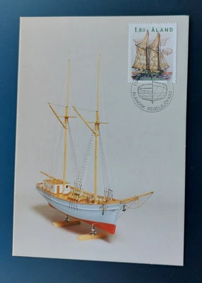 Velero Albanus Åland Galley Vessel Aland Finlandia Como Nuevo Maxi FDC 1988 Foto 1 de 2