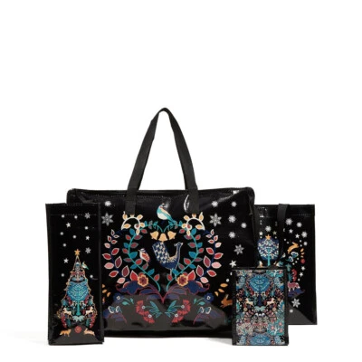 4 sacolas de presente diferentes Vera Bradley ENCANTAMENTO mercado sacola vinho média pequena NOVA - Imagem 1 de 2