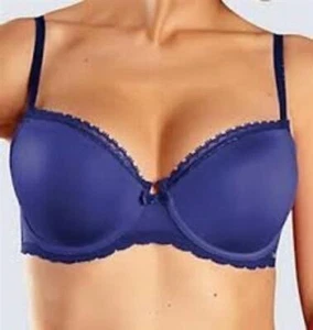 NEW Chantelle 34B Merci Demi Underwire Memory Foam T-Shirt Bra 1746 Blue #93419 - Picture 1 of 3