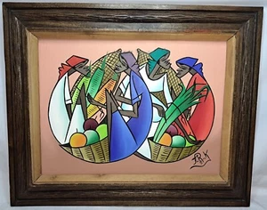 Fritz Rock Native Haiti Haitian Painting - Red Carpet Art Gallery certificate - Picture 1 of 5