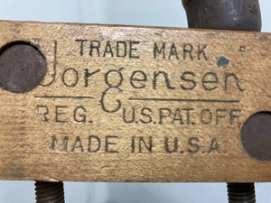 VINTAGE 2 JORGENSON MADE IN USA ADJ WOOD CLAMP - Picture 1 of 5