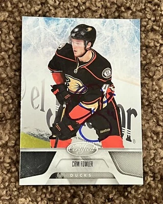 Tarjeta de la NHL de los Anaheim Ducks 2011 firmada por Cam Fowler certificada por Panini Foto 1 de 2