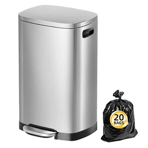 13 Gallon / 50 Liter Stainless Steel Trash Can with Soft-Close - Picture 1 of 6
