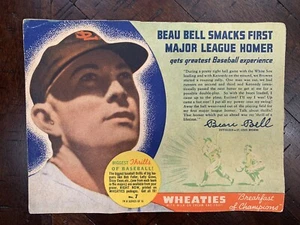 1938 WHEATIES BEAU BELL SERIE 10 - #7 CEREAL PANEL CARD - ST LOUIS - Bild 1 von 2