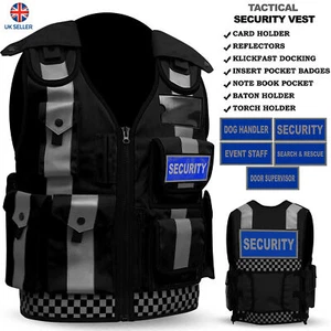 SECURITY VEST TACTICAL VEST DOG HANDLER ENFORCEMENT CCTV VEST REFLECTOR TAC New - Picture 1 of 1